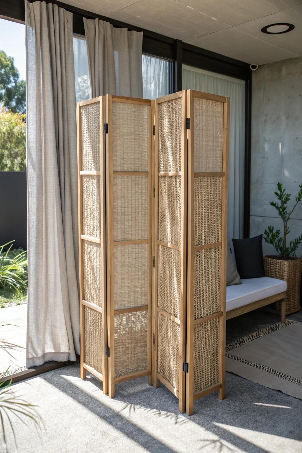 Light-filtering privacy screen: peaceful seclusion for a ground-floor patio, without losing sunlight.