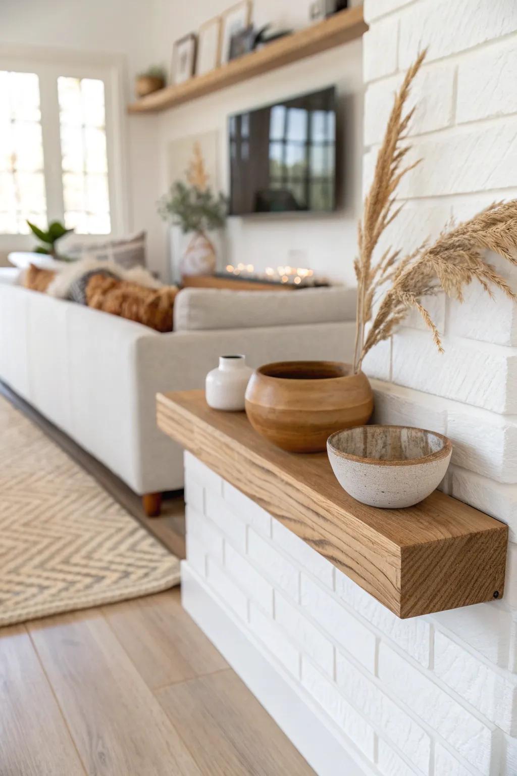 A wide ledge pass-through keeps the kitchen open for serving—while hiding the sink line.