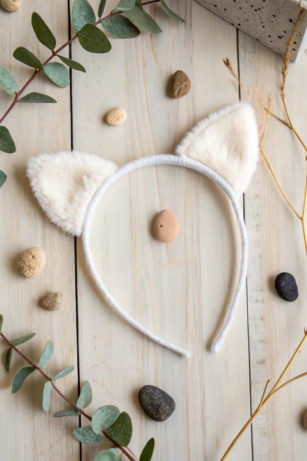 Embrace your inner feline with this chic, handcrafted cat ears headband—perfect for your next costume party!