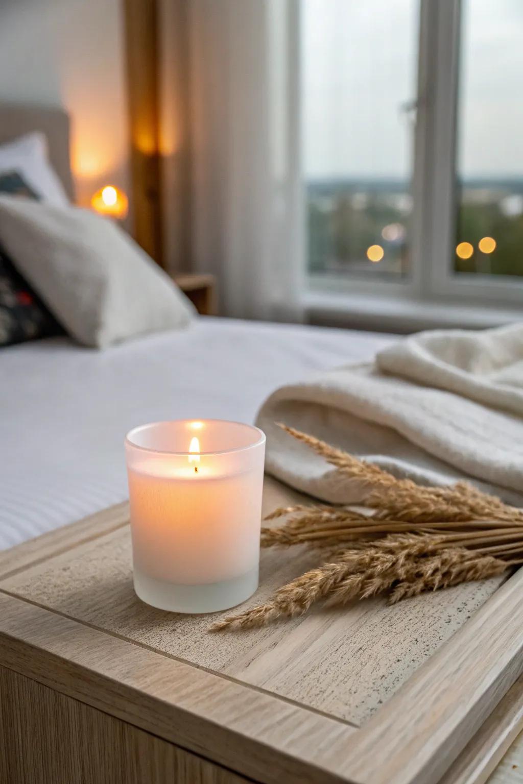 Pack a tiny LED tea light for instant cozy hotel-room glow—romantic, safe, and minimalist.
