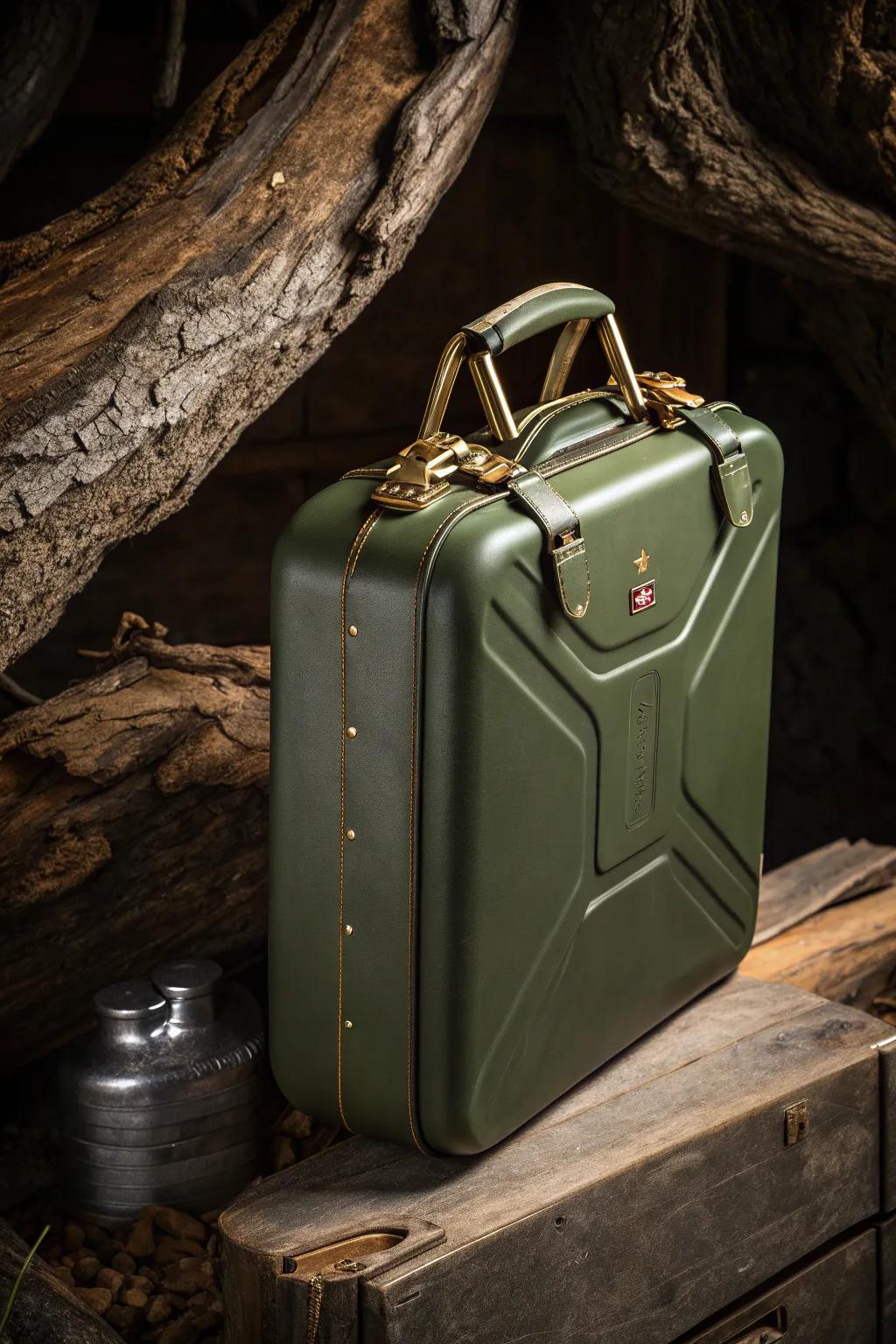 Transform adventure into style with a jerry can luggage masterpiece.