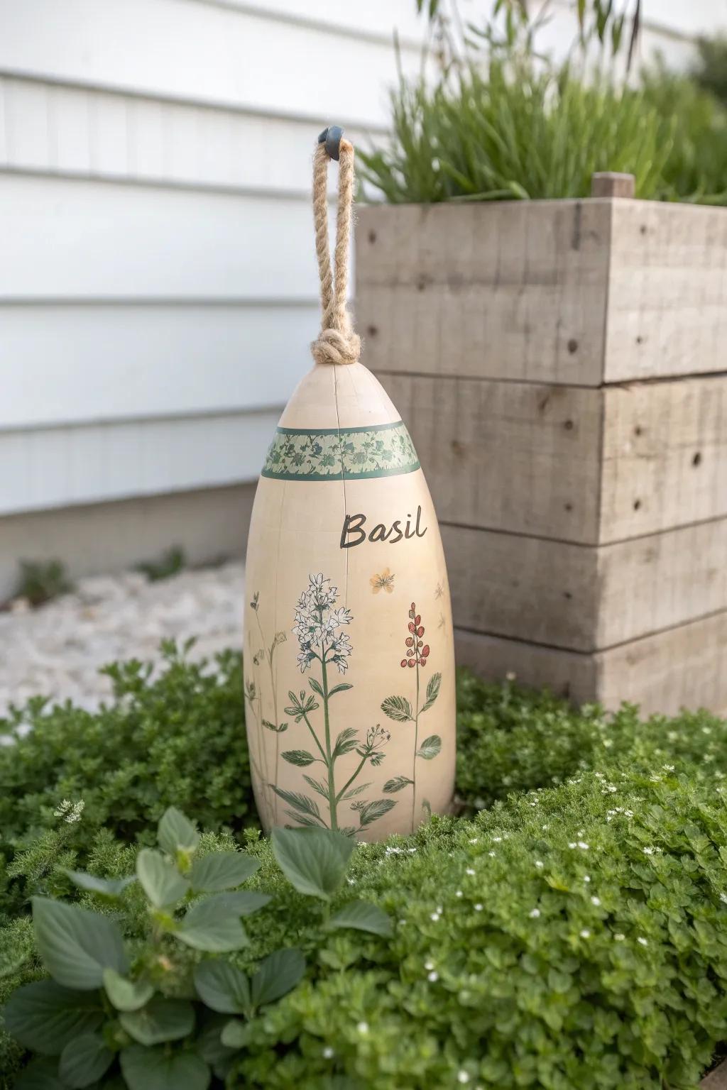 Elevate your garden's charm with artistic buoy markers.