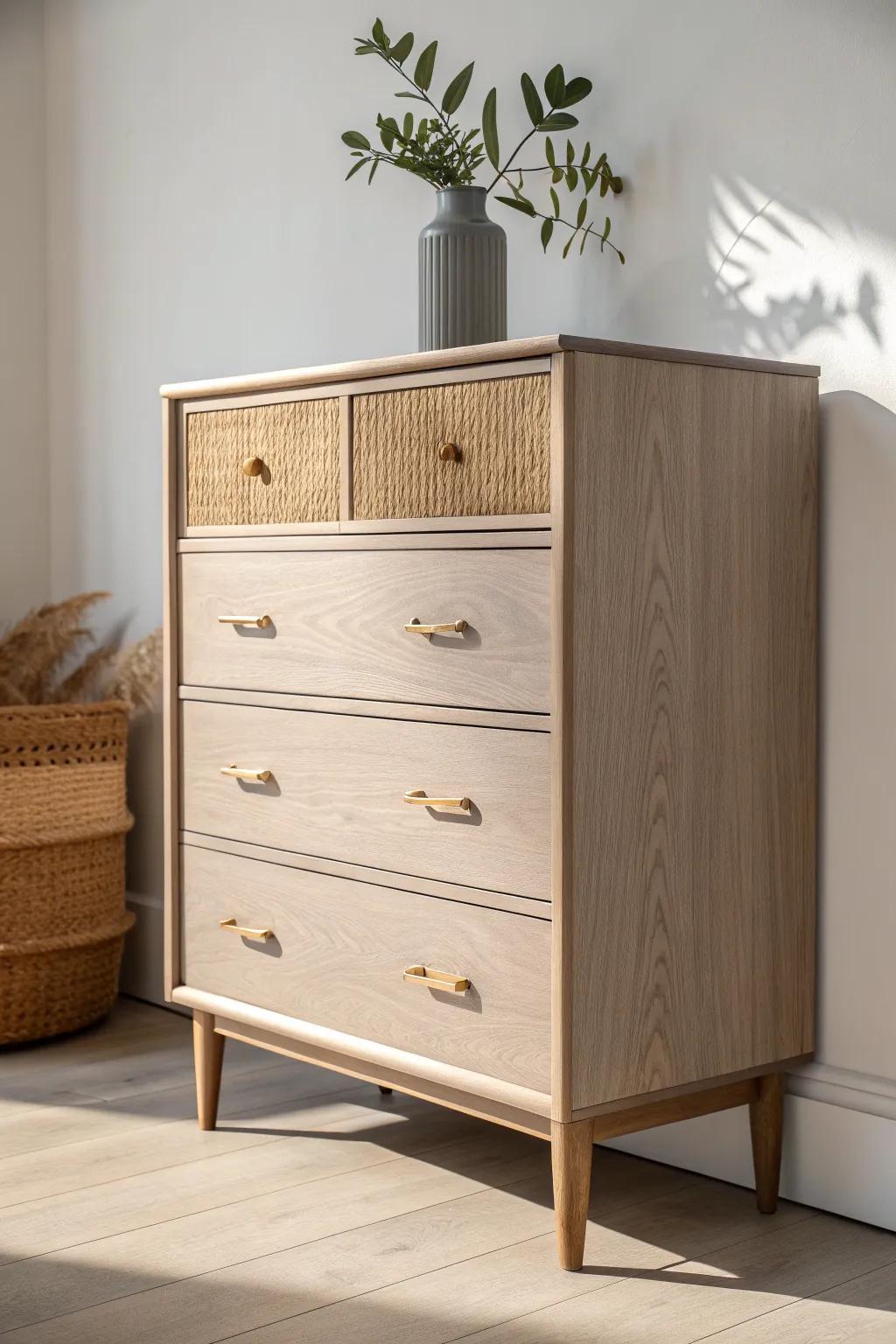 Best of both worlds: painted body with warm natural wood drawers for effortless entryway style.
