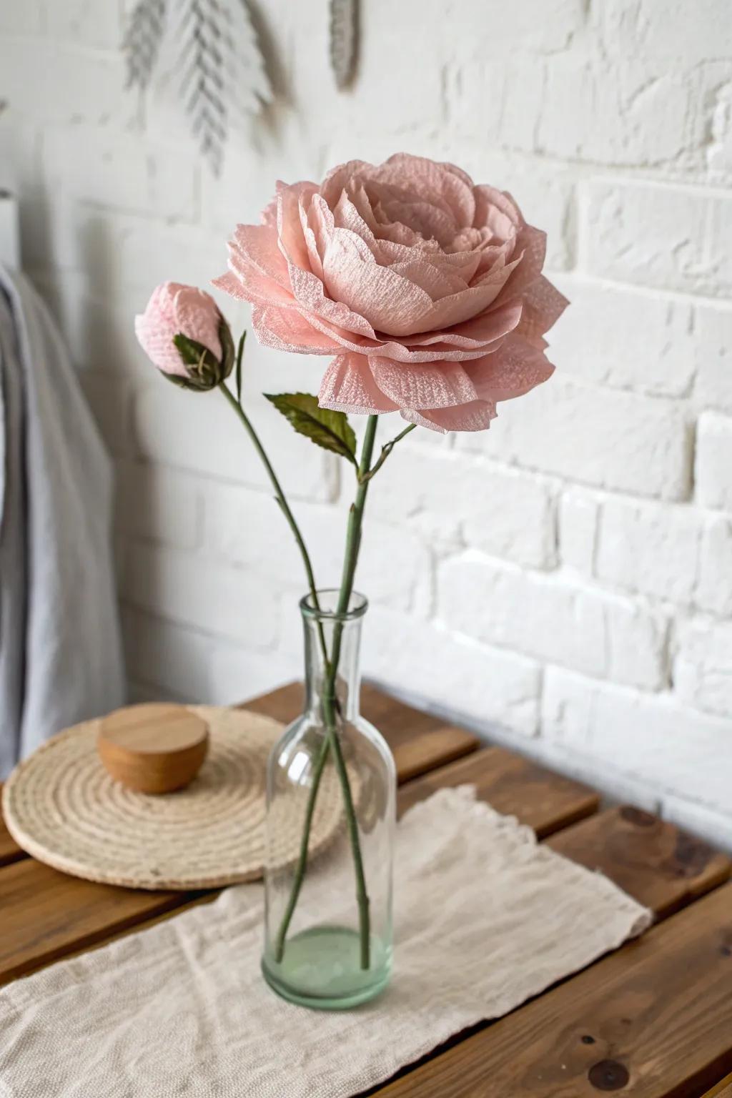 Eternal elegance: A handcrafted fabric flower that brings everlasting beauty to your space.