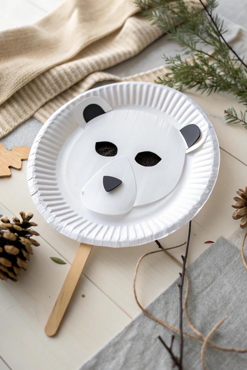 Craft a touch of Arctic magic with this charming polar bear mask, perfect for storytime adventures!