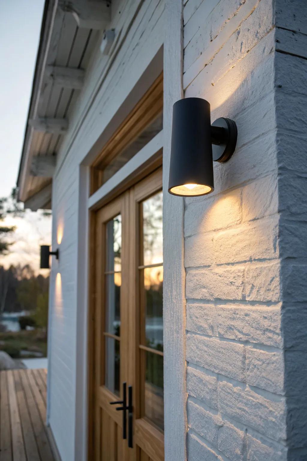 Motion-activated porch sconce: instant security light that still feels warm and welcoming.