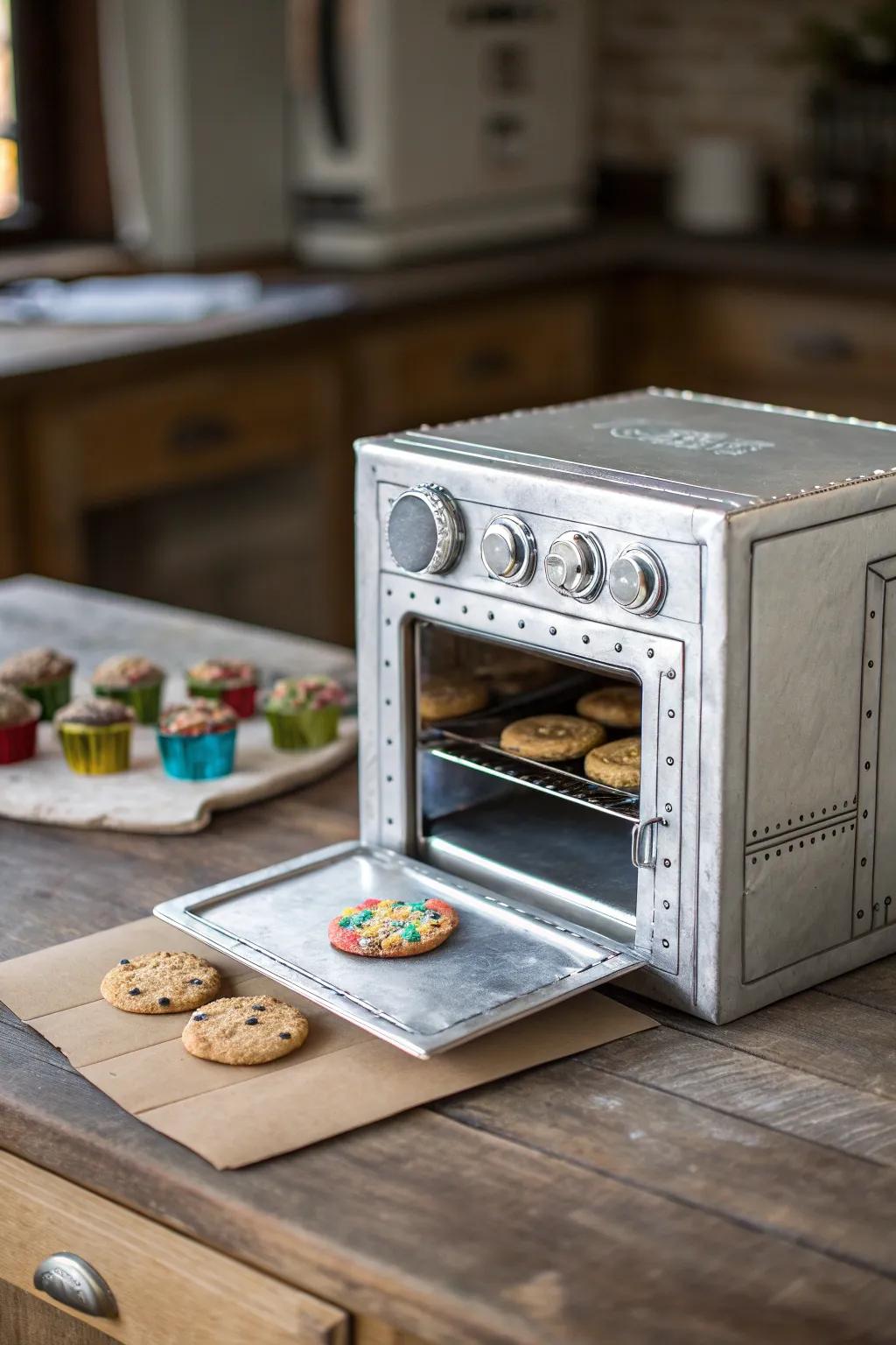 Ignite the imagination with this DIY cardboard mini oven – where play becomes a delicious adventure.