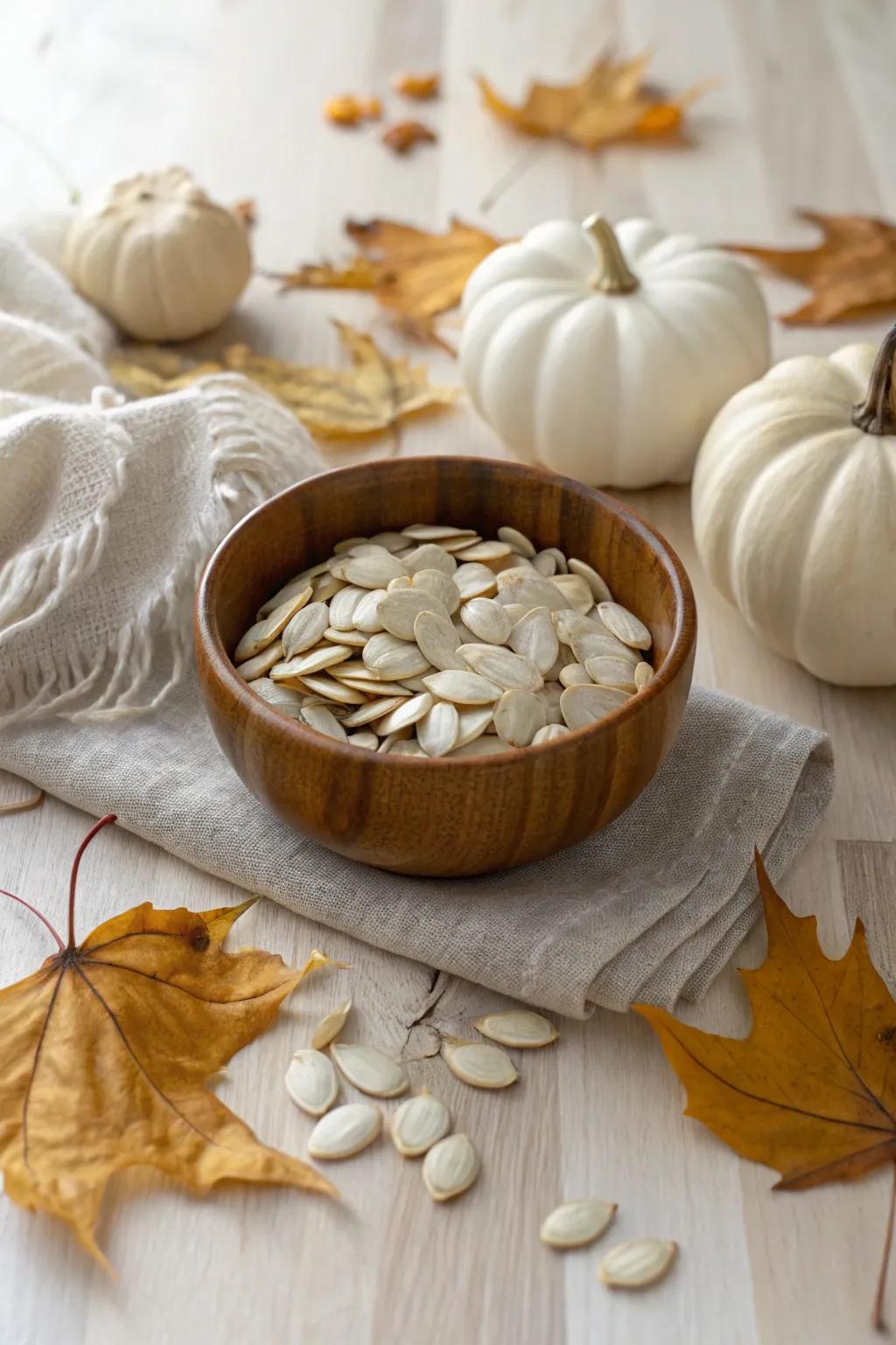 Turn counting into a cozy autumn game with beautifully displayed pumpkin seeds. 🍂✨