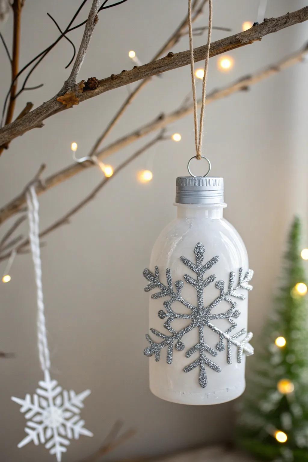 Transform plastic waste into whimsical winter magic with these DIY snowflake ornaments.