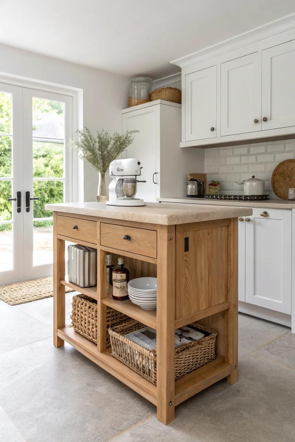 Turn your kitchen island into an appliance garage—easy access, zero countertop clutter.