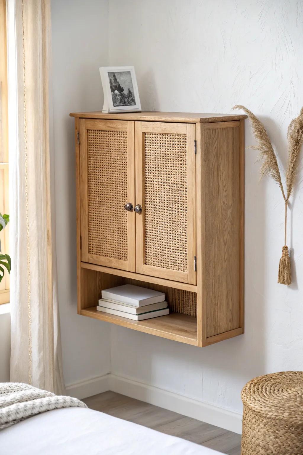 A fold-down desk that disappears—closed, it’s just a serene panel on your bedroom wall.