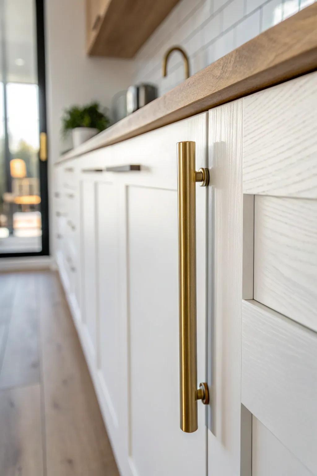 Sleek low-profile pulls keep small condo kitchens looking clean, calm, and effortlessly modern.