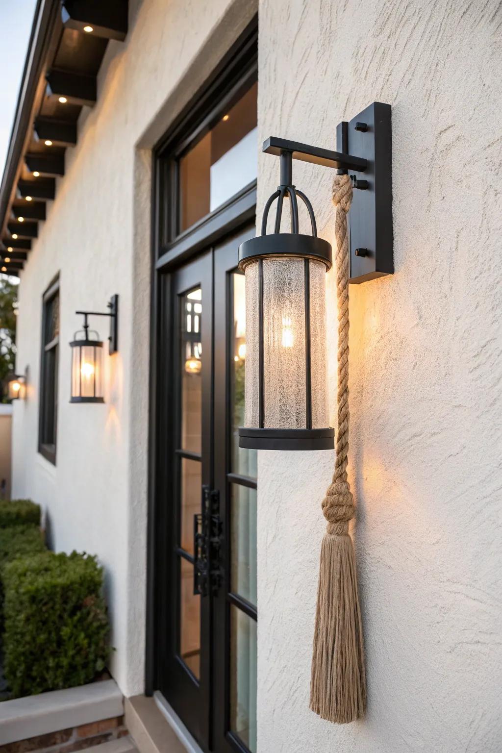 Go bigger with a warm oversized sconce—instantly makes a tiny entry feel bright and welcoming.