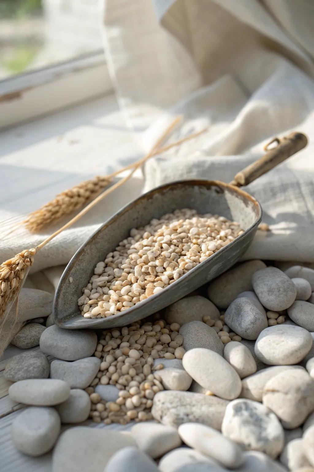 Swap finicky grass for gravel—clean lines, great drainage, and a calm, modern look.