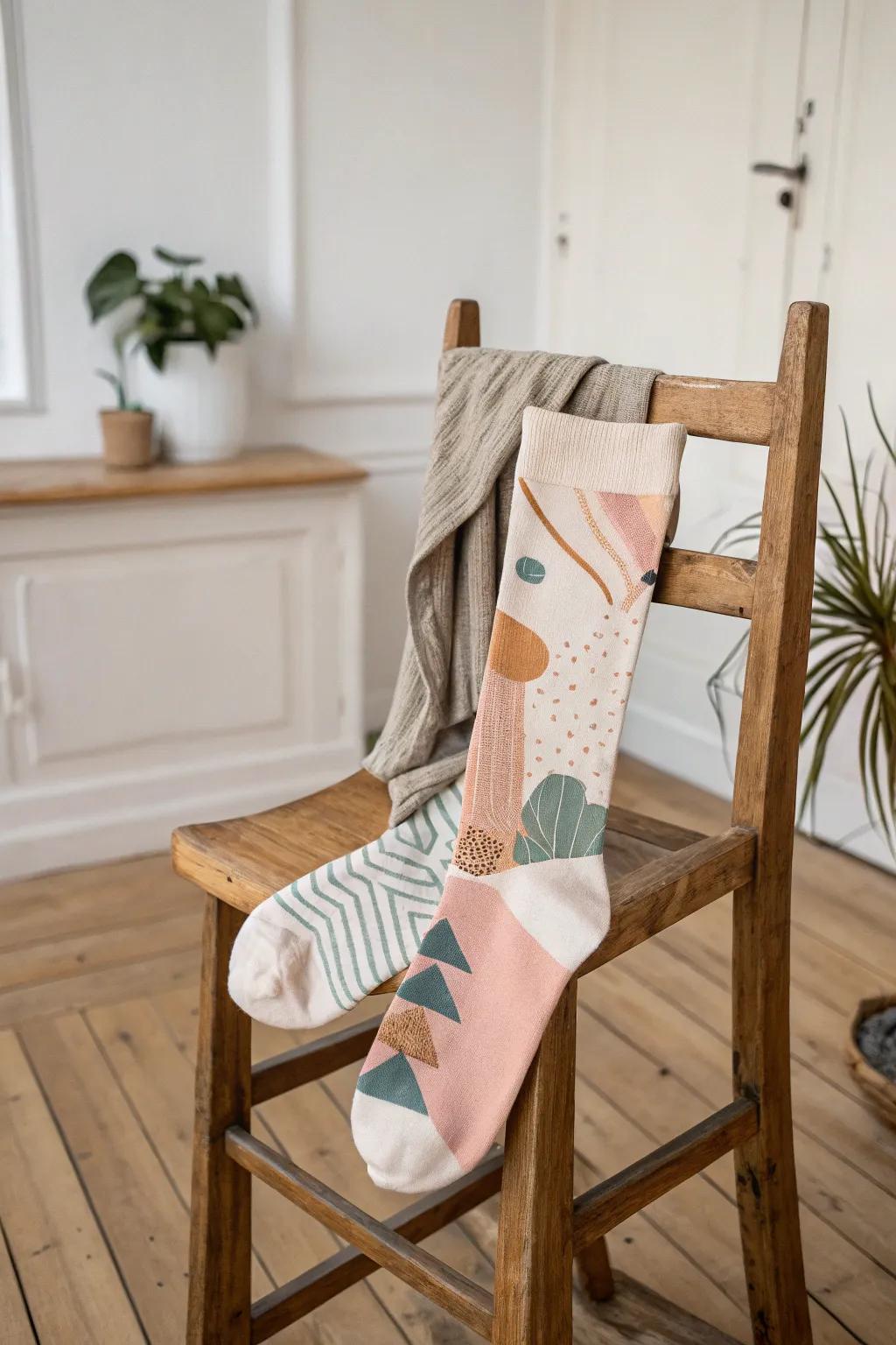 Step into art with these beautifully crafted abstract socks—where minimalism meets creativity.