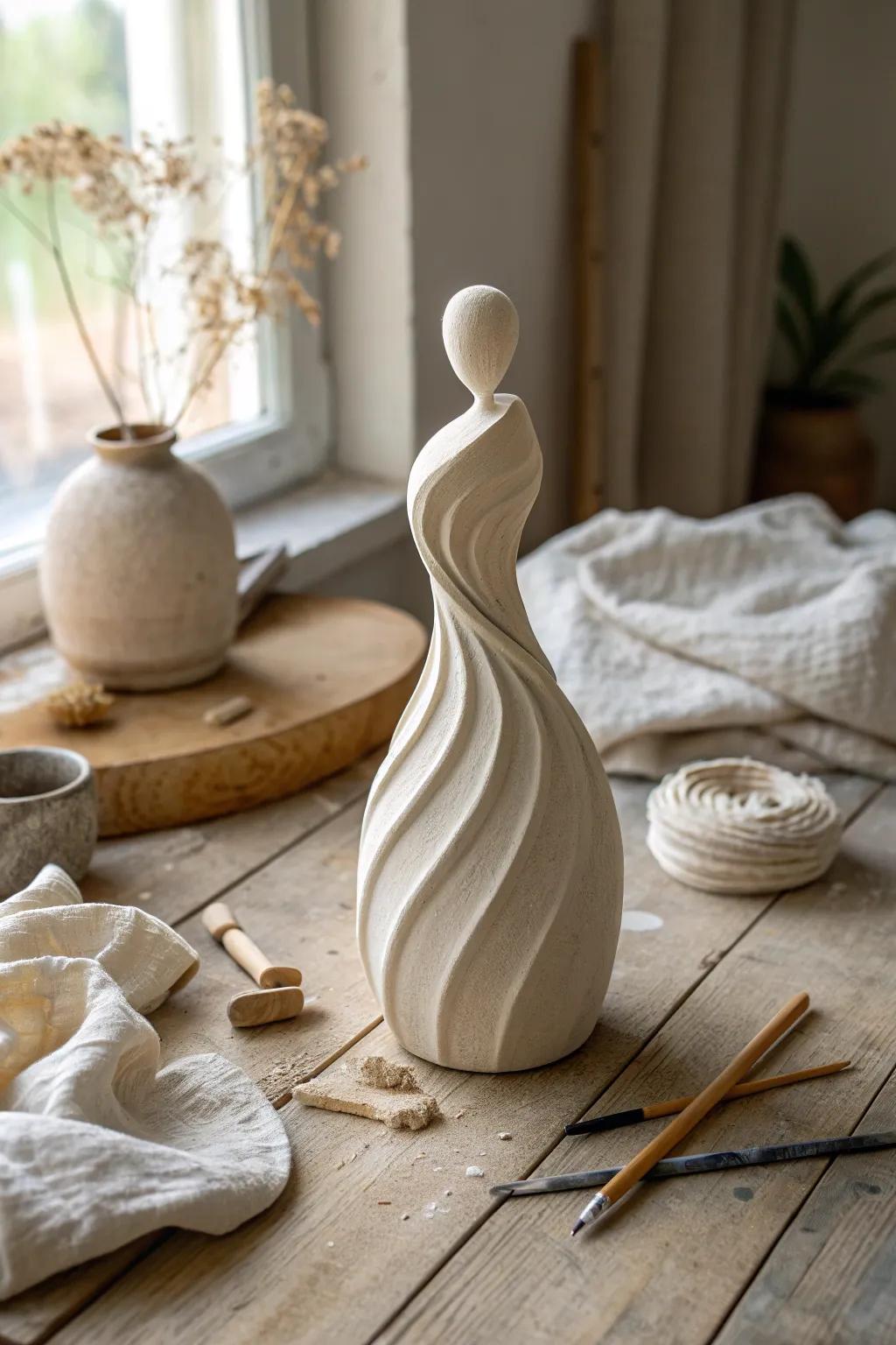 Unleash creativity with your own masterpiece – a blend of simplicity and artistic flair. #ClayCraft #SculptureSurprise