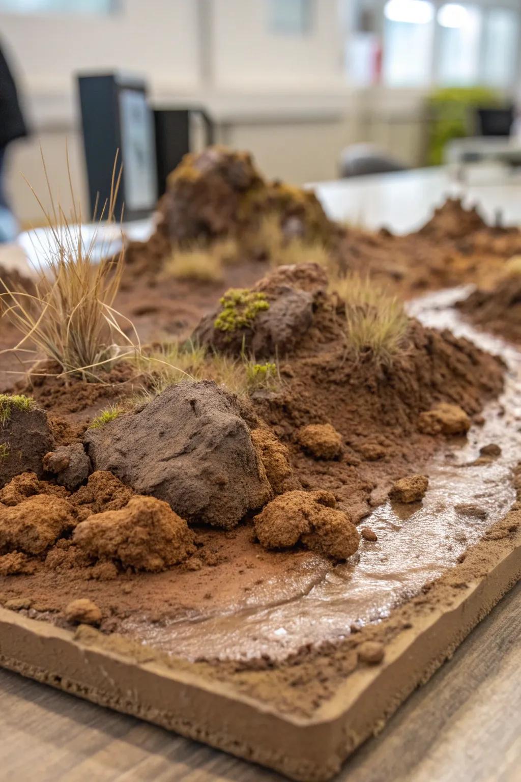 Dive into the art of texture with this stunning mud and earth creation, perfect for your trench project.