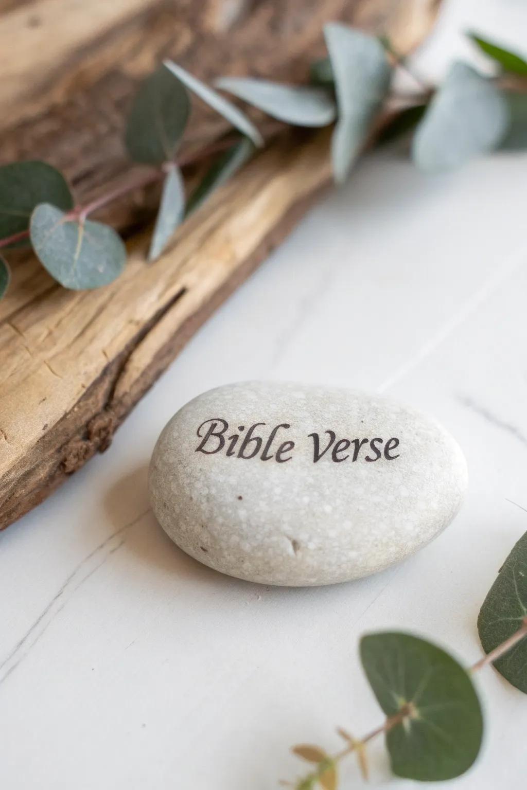 Crafted with care: Scripture stones that inspire and beautify.