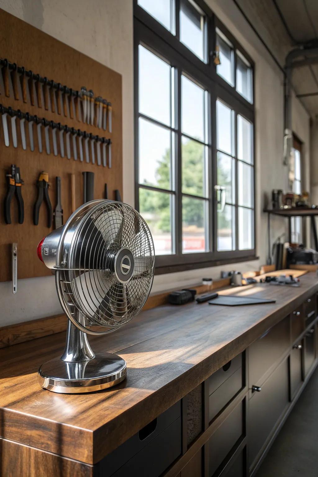 Breathe easy in a well-ventilated workshop. Let the light and air inspire your next masterpiece.