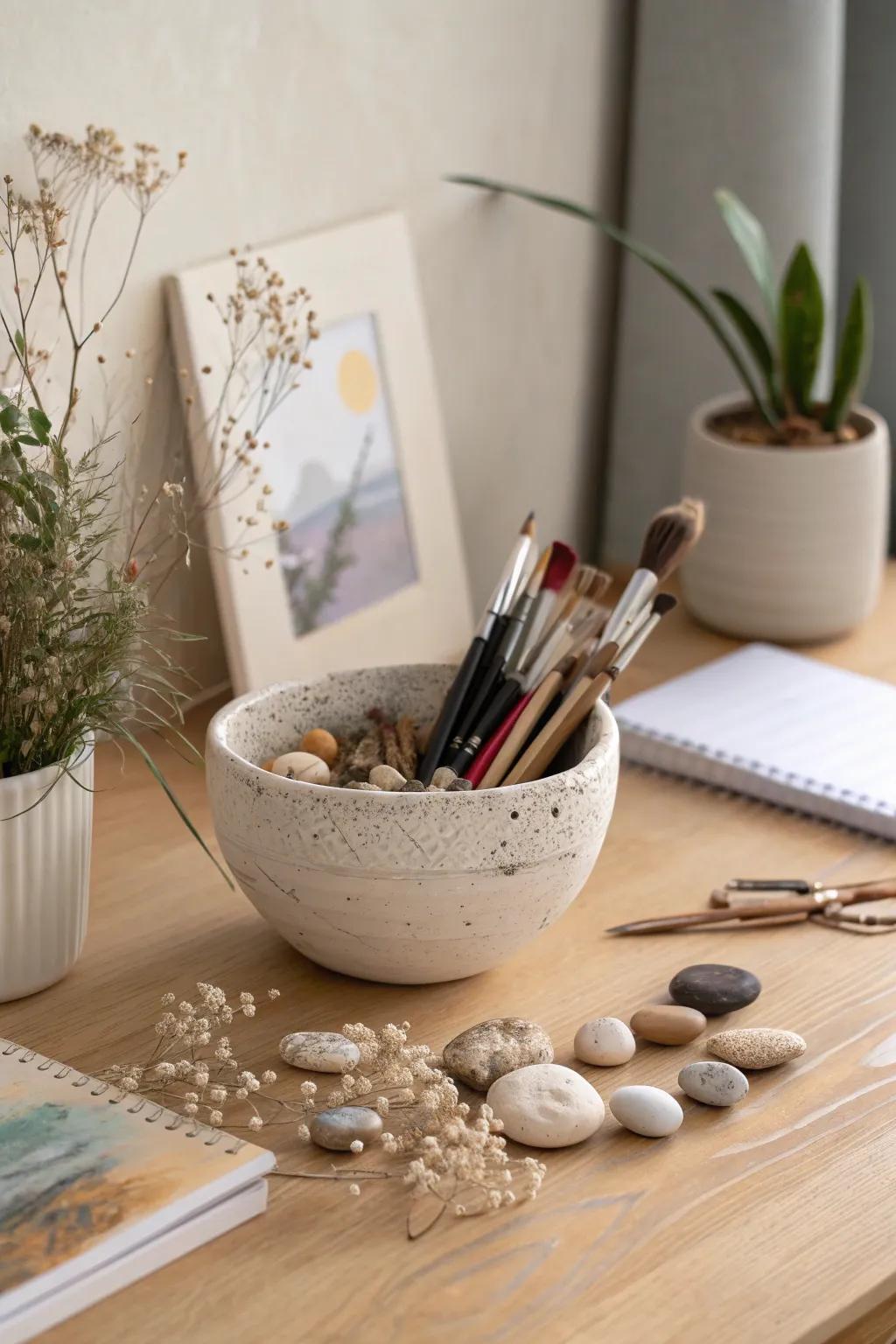 Dive into the world of mixed media art with a serene touch of Scandinavian and boho aesthetics.
