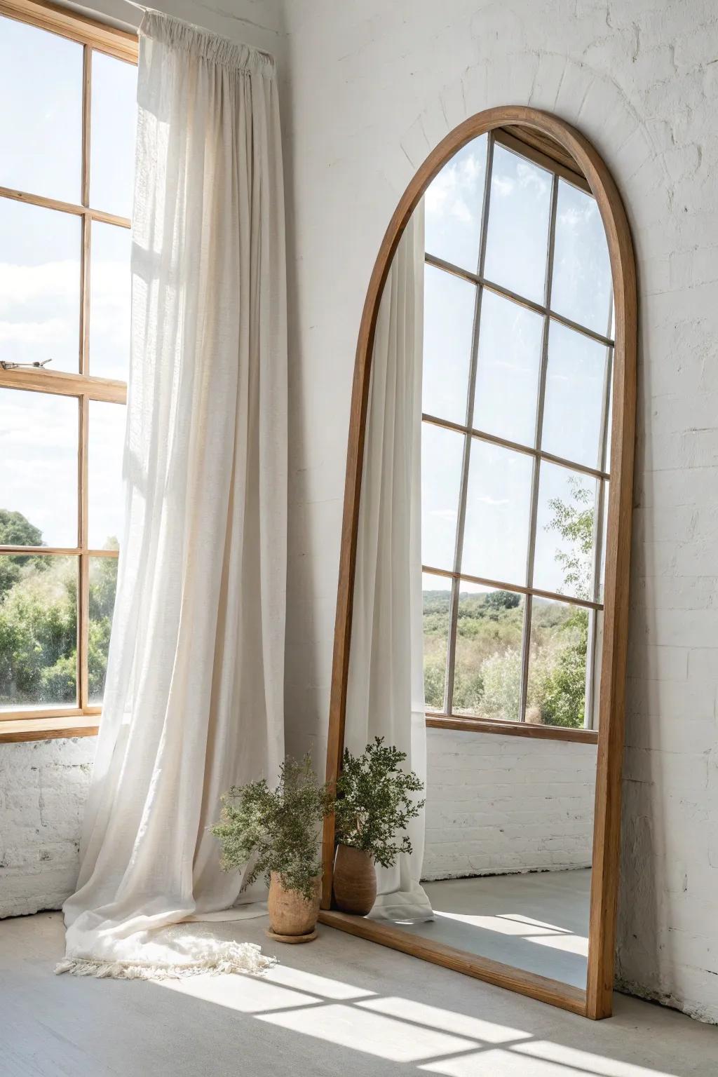 Go big with a sunlit mirror—double the daylight and make your apartment feel instantly larger.