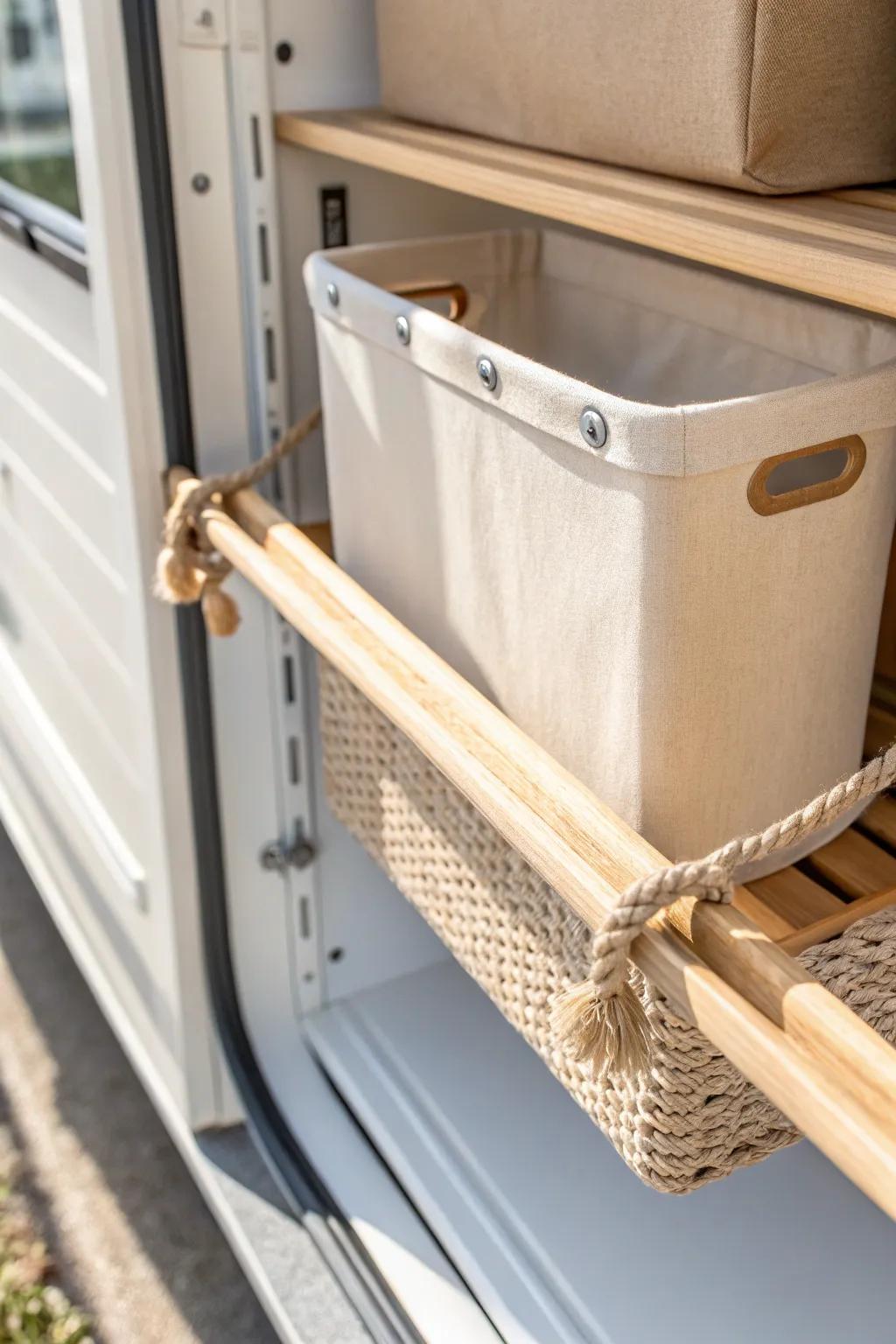 A simple shelf-edge rail keeps parts bins from sliding when your box truck hits bumps.