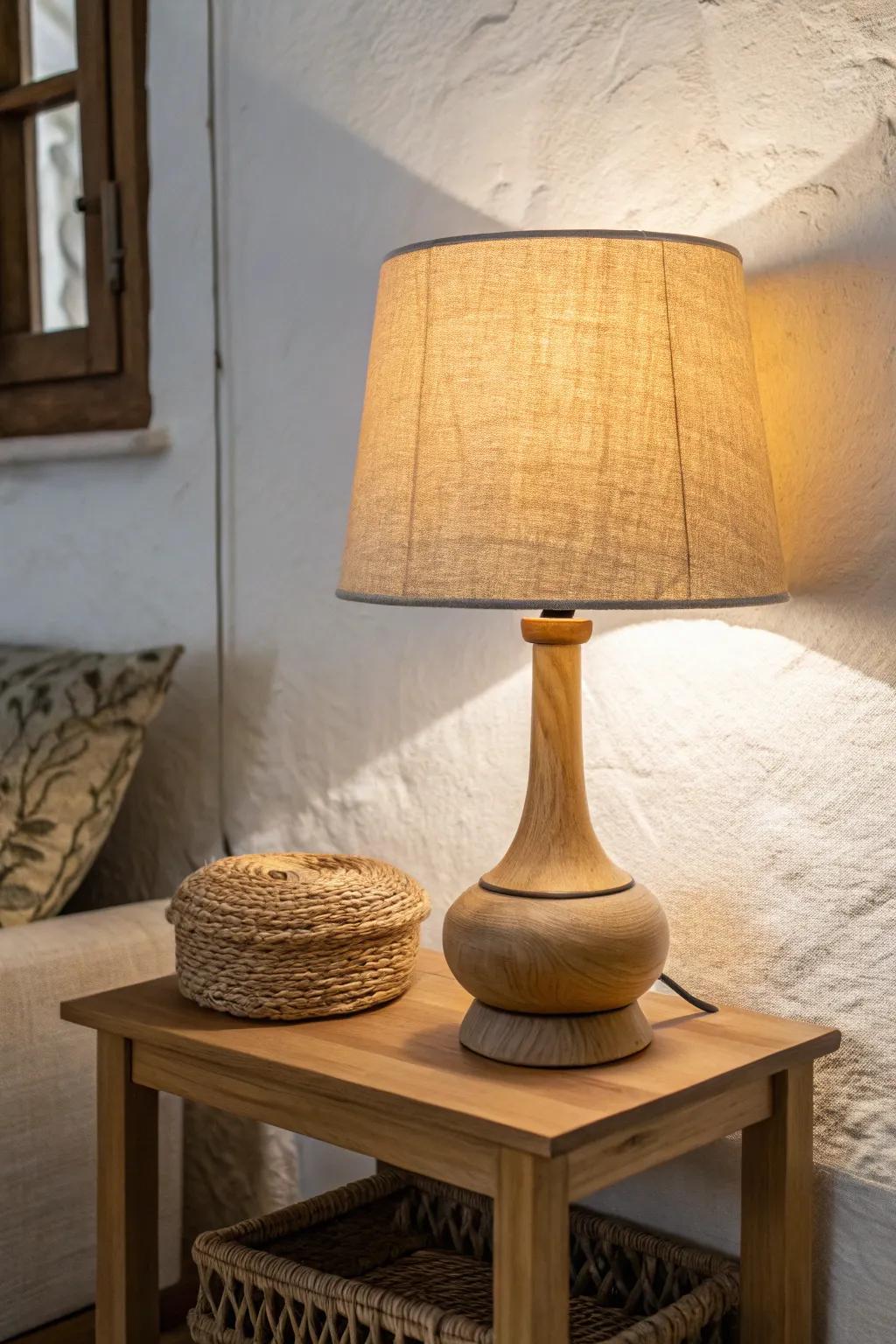 Warm, low lighting turns a tiny corner into a calm night-time retreat with instant coziness.