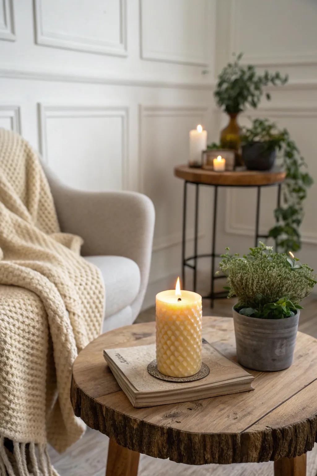 Create your own cozy corner with the warm glow of handcrafted candles.