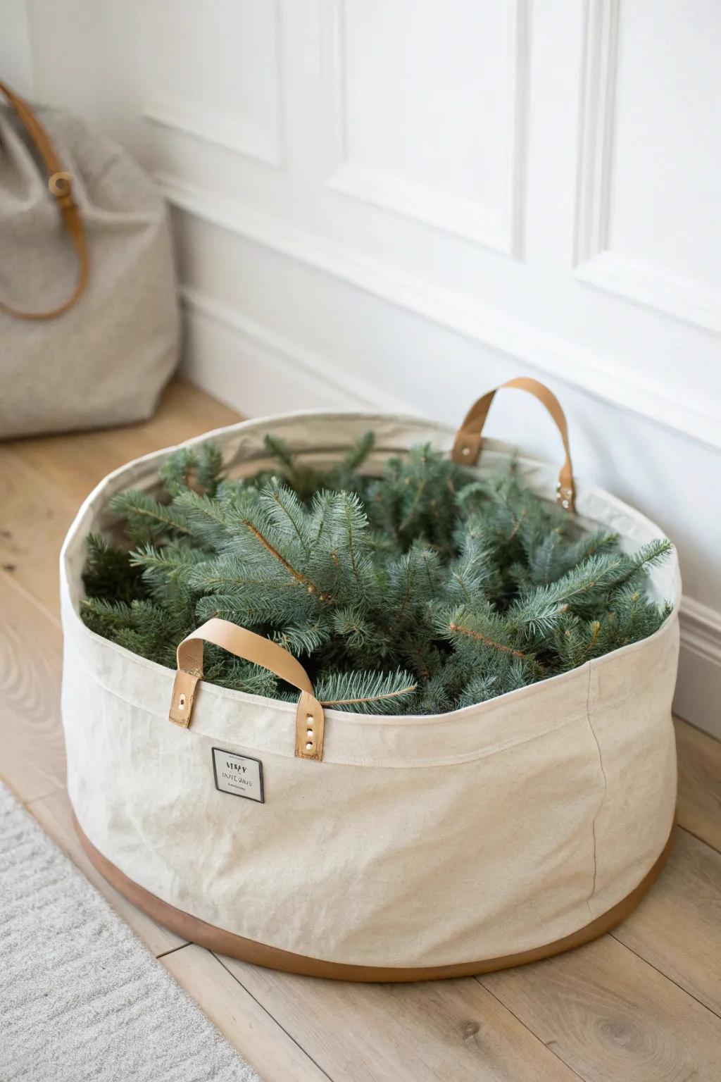Keep your wreath fluffy year after year—store it flat in a dedicated wreath bag or box.