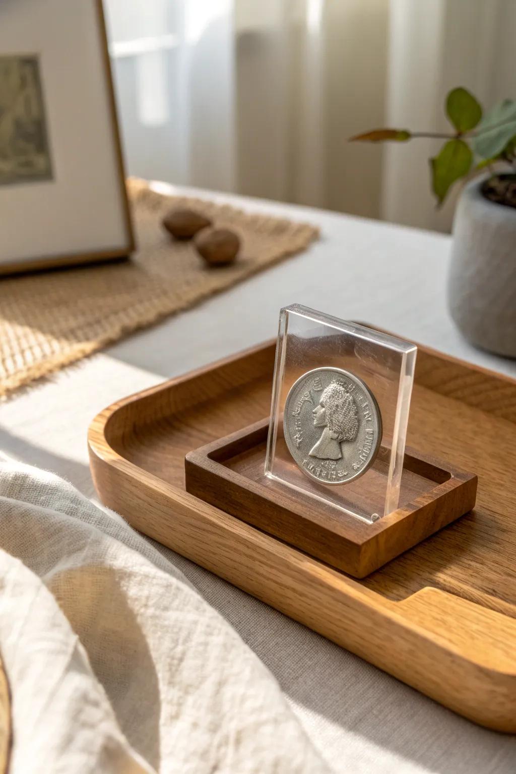 Protect favorite coins in a clear flip—no scuffs, just a clean, minimalist display.