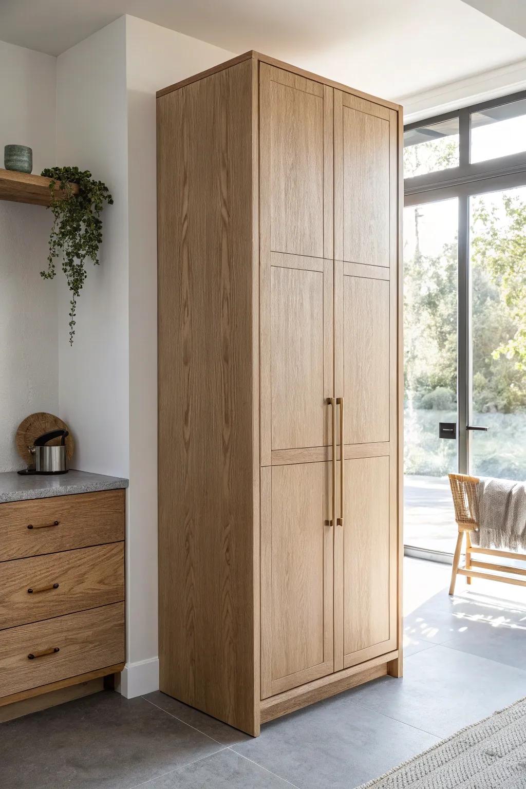 Floor-to-ceiling cabinets add hidden storage and make a small condo kitchen feel taller.