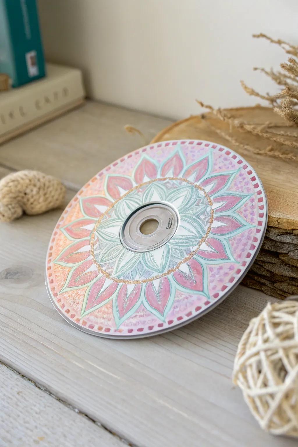Transform old CDs into glowing mandala masterpieces, blending minimalist elegance with bohemian charm.