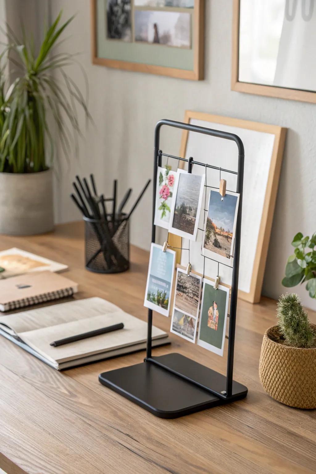 Effortlessly stylish: this DIY magnetic board card holder blends Scandinavian minimalism with a hint of Boho charm.