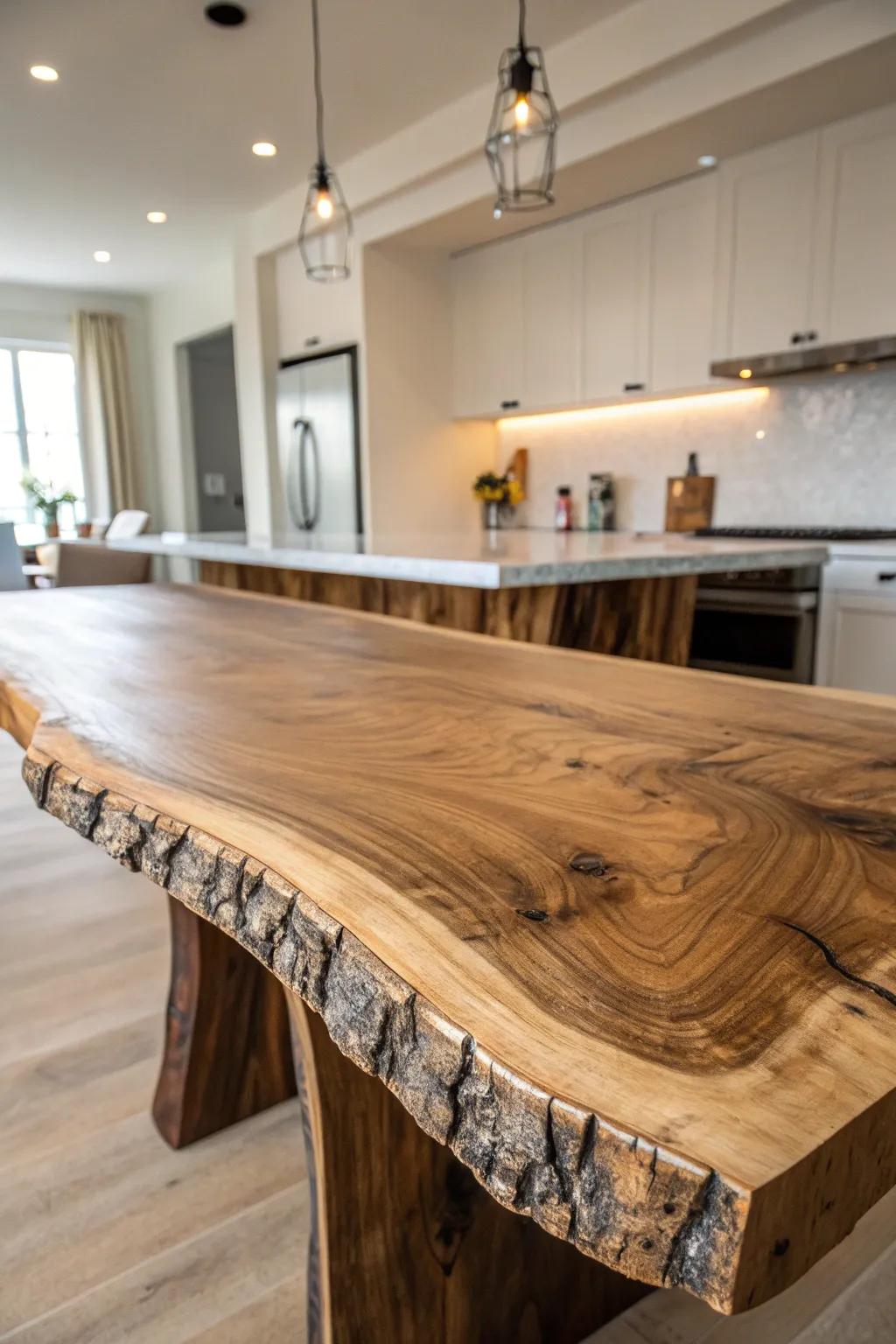 Bring the outdoors in with a stunning live edge masterpiece.