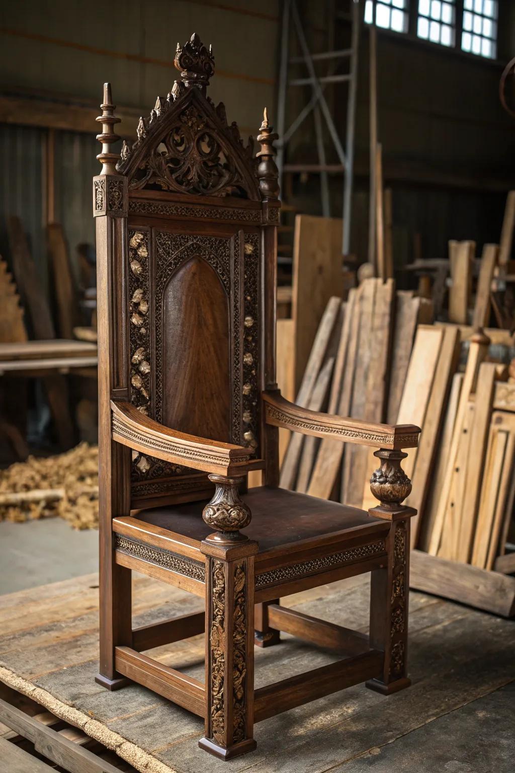 Transform an old headboard into a majestic DIY throne chair: where craftsmanship meets creativity.