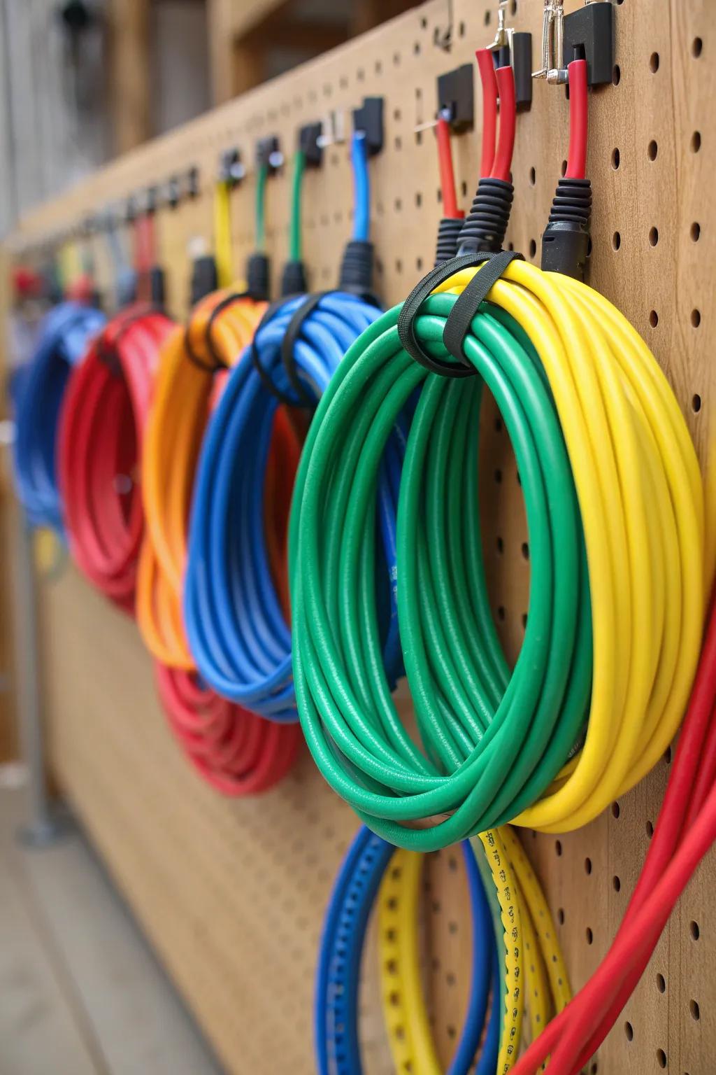 Add a pop of color and organization to your workspace with these vibrant plastic loops!