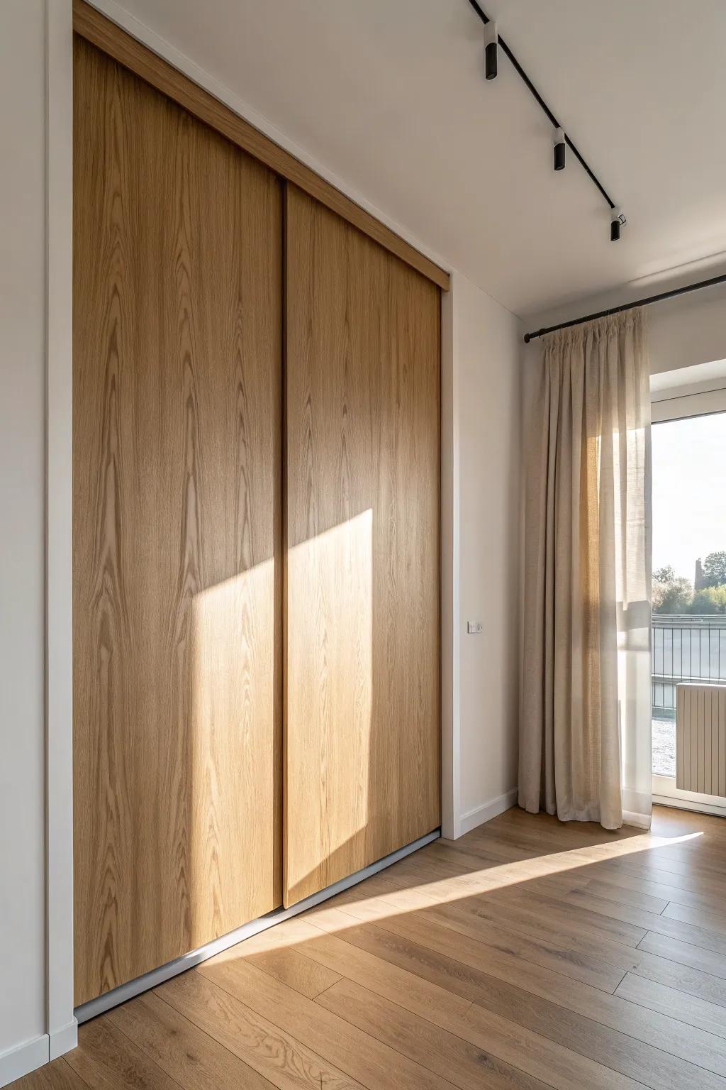 Ceiling-track sliding panel: a flexible floor-to-ceiling divider for tiny homes and rentals.