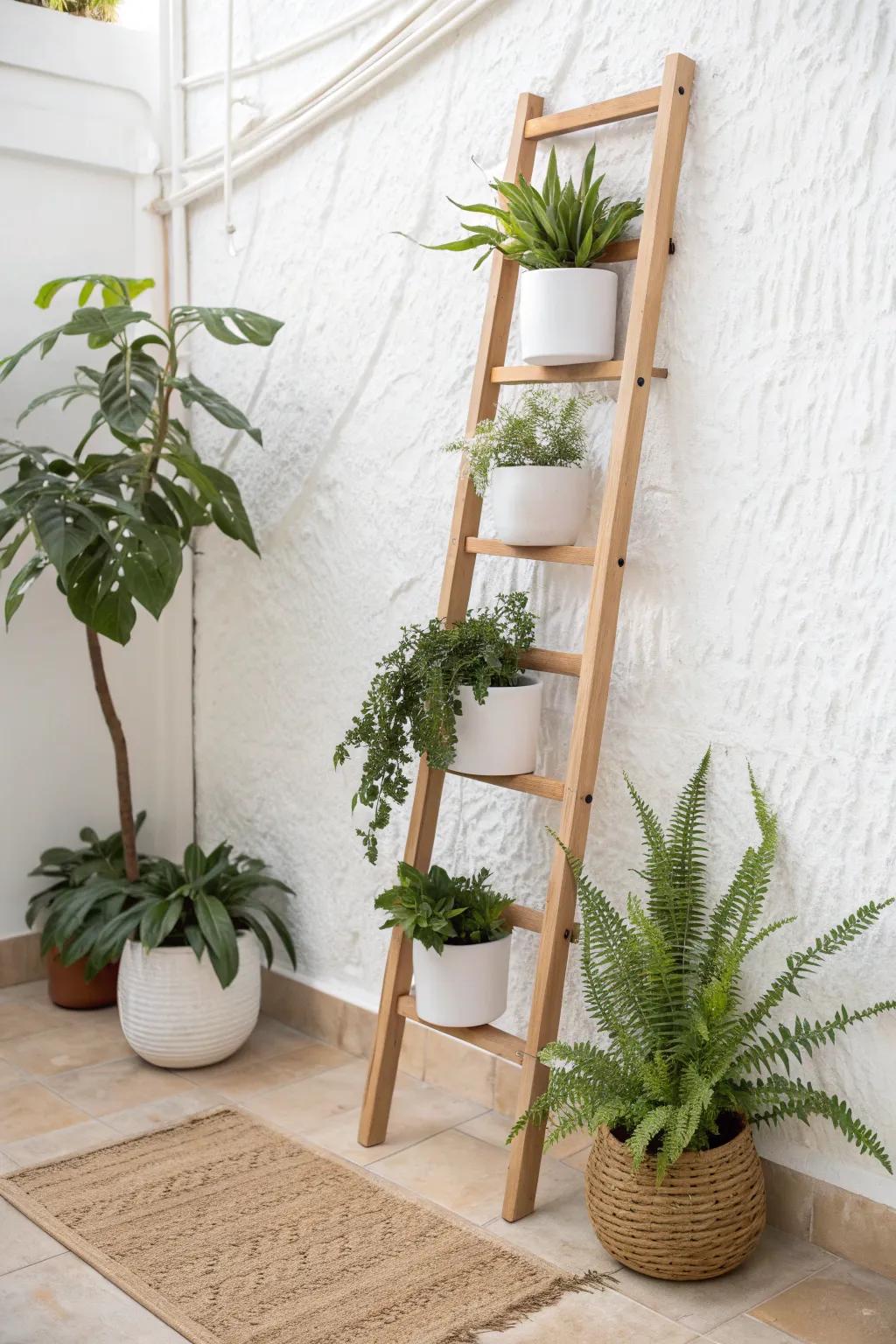 Go upward: a slim vertical garden adds lush greenery without stealing precious patio space.