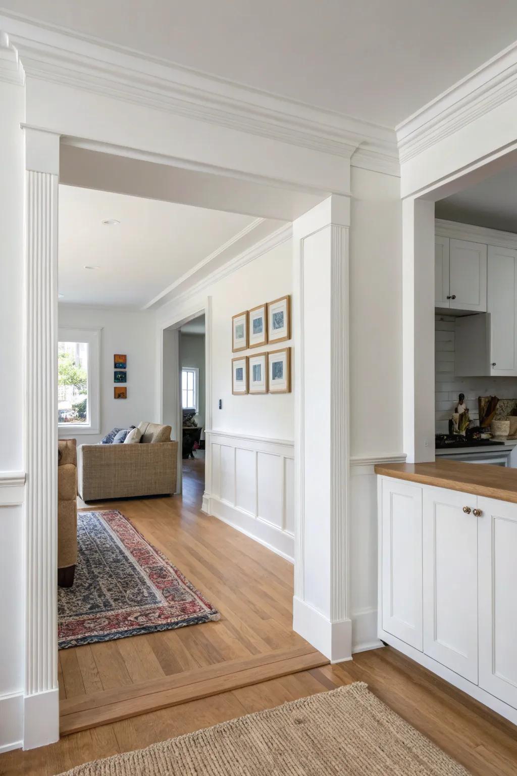 Half wall framed with simple columns—adds built-in character without adding bulk.