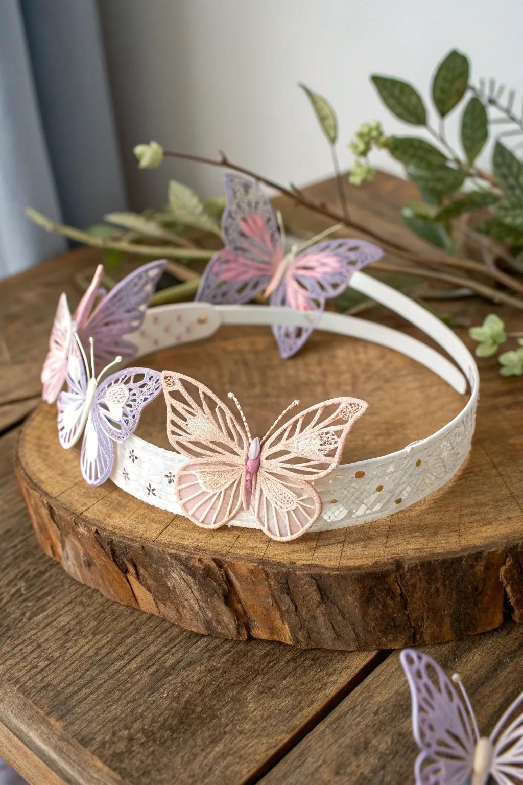 Transform your look with this enchanting butterfly headband – a perfect blend of nature and artistry.