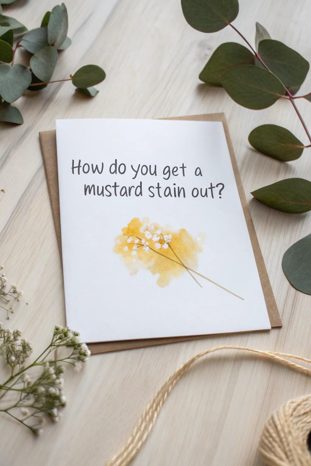 Bring a smile to mom's face with this witty and charming Mother's Day card. Perfect for the stain-fighting expert in your life!