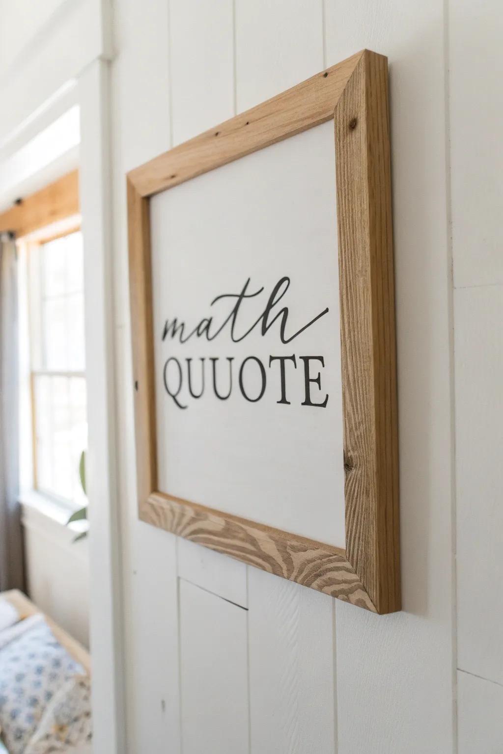 Inspire with simplicity: a handcrafted math quote wall art that adds elegance to any space.