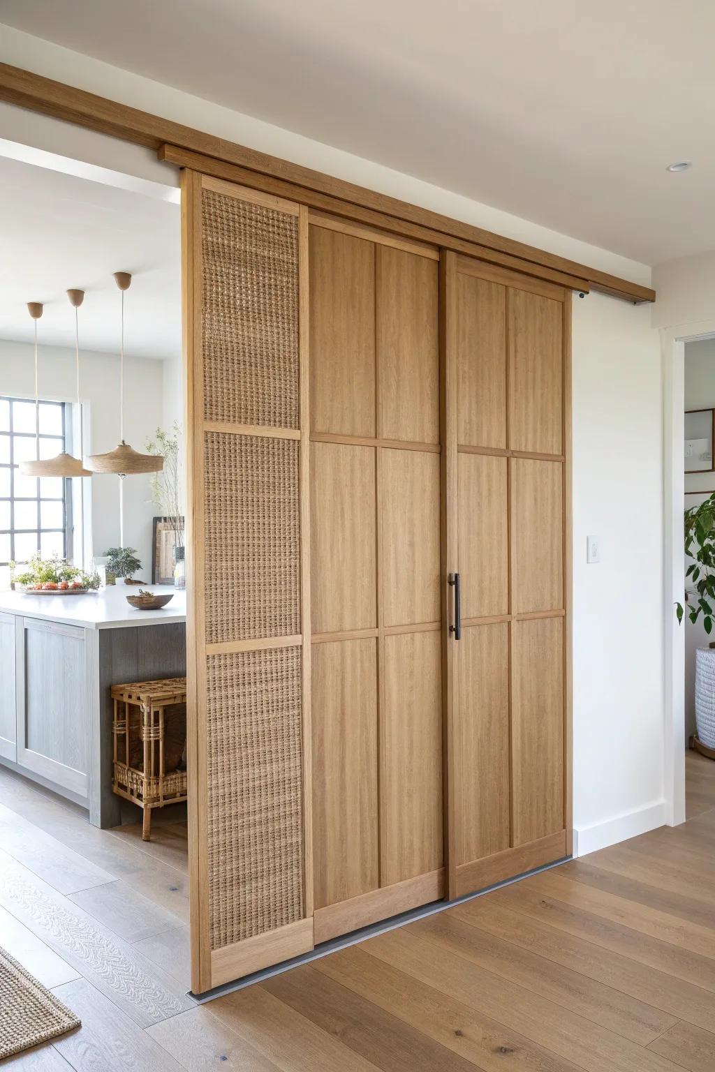 A sleek sliding panel that hides kitchen clutter in seconds—calm, warm, and small-space smart.