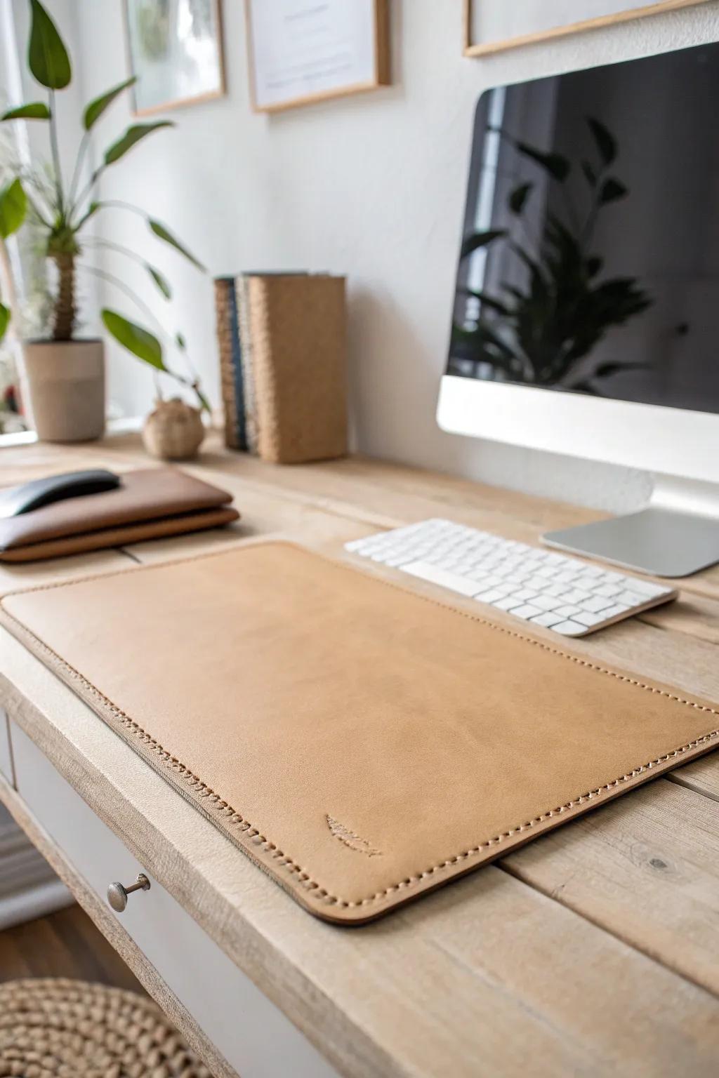 A desk mat draws a clean boundary—keep only what fits, and your workspace stays calm.