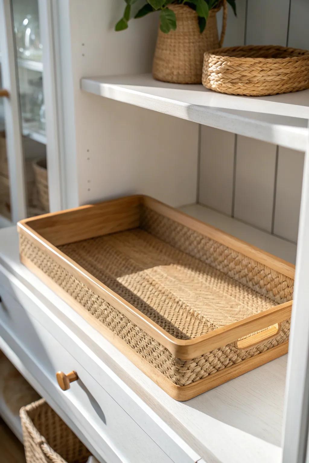 Go shallow: a slim shelf insert turns deep pantry space into an easy, front-to-back view.