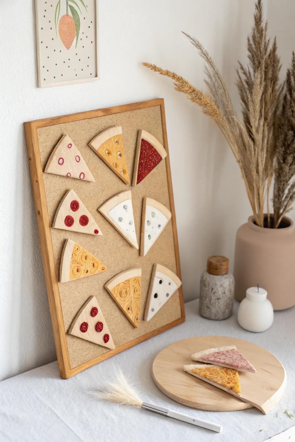 Learning fractions made delightful with this fraction pizza board—where math meets minimalist aesthetics!