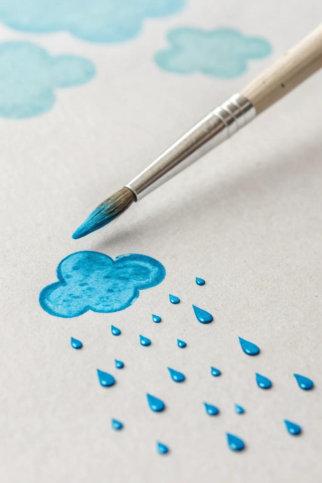 Crafting Rainy Days: Simple Q-tip art for little hands to explore weather wonders.