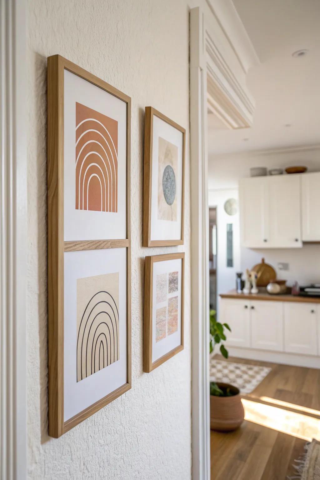A clean two-print diptych that instantly makes a small wall feel finished and balanced.