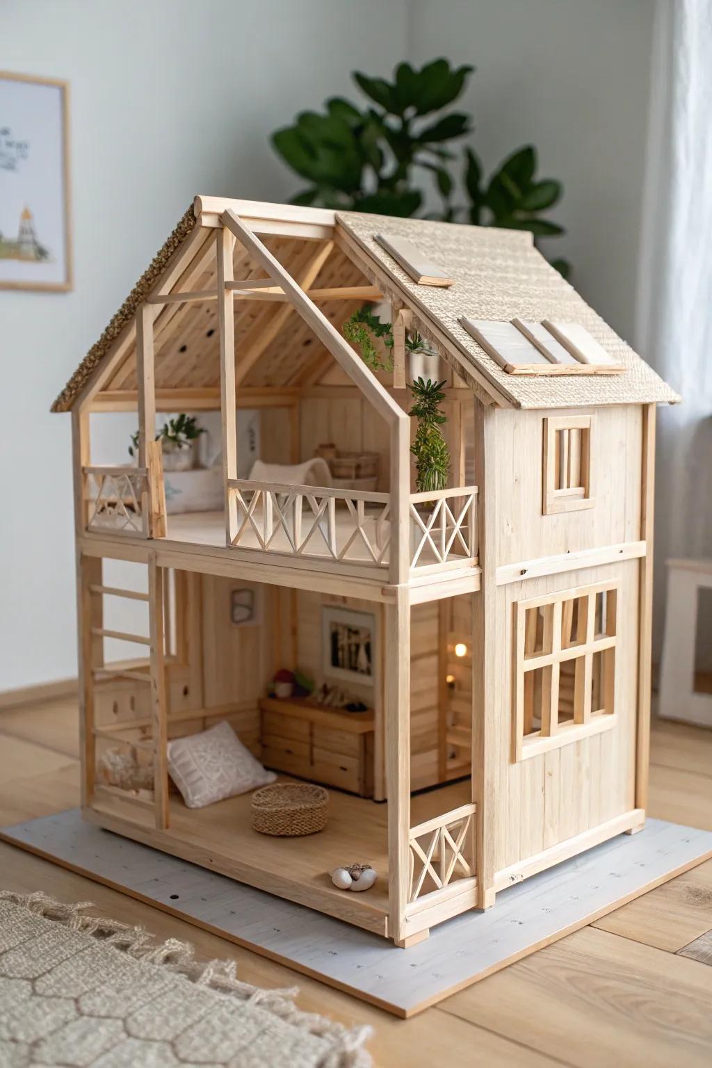 Two loft sleeping zones, one airy main level—tiny house planning that feels open, not crowded.