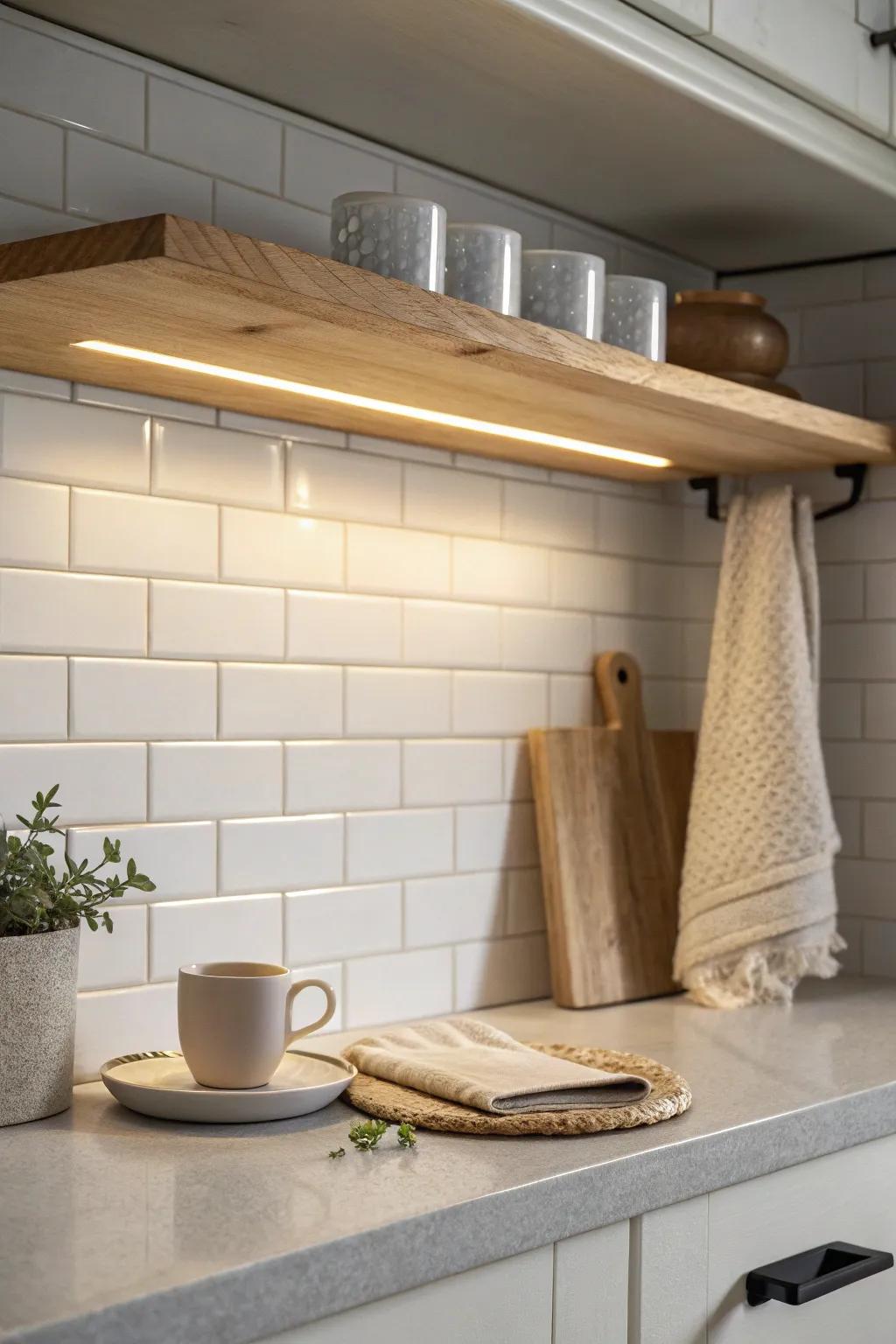 Peel-and-stick battery under-cabinet light—perfect for renters to brighten dark corners instantly.